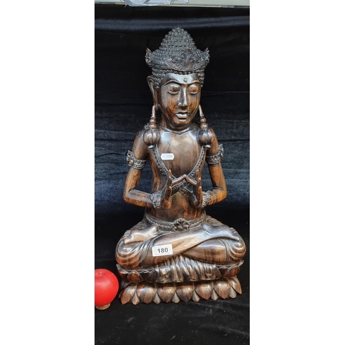 180 - Star Lot : A magnificent very large hand carved rosewood Tibetan Buddhist. This is an impressive hea... 