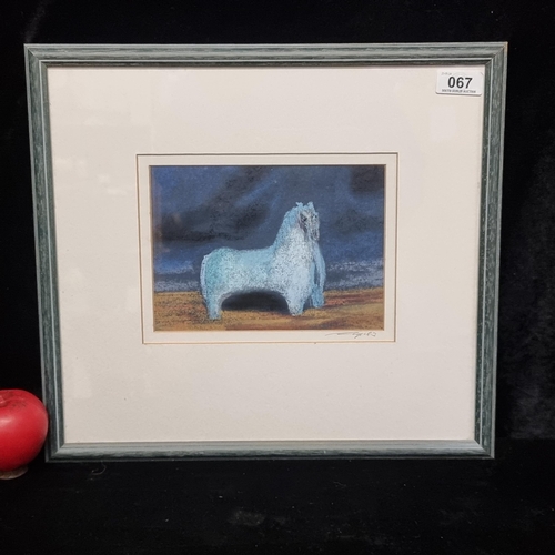 67 - A fabulous original 'Brigitte Grothe-Neumann' pastel on paper painting. Features a pony. Rendered in... 