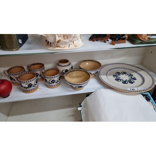 720 - Star Lot : A collection of Nicholas Mosse Pottery made in Ireland. Includes six mugs, two bowls, a v... 