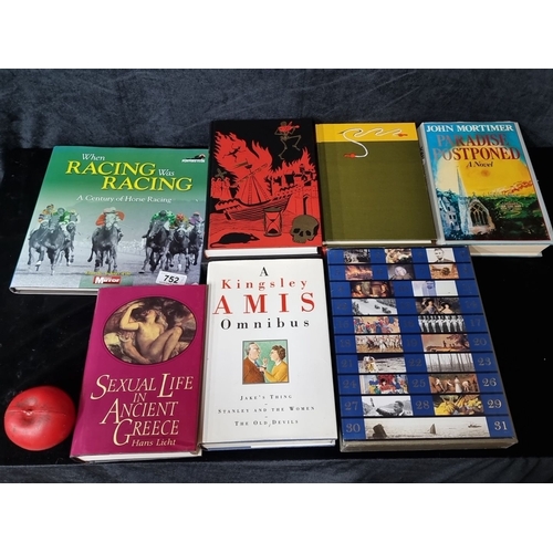 752 - Mixed lot of diverse books including literary collections, novels, and unique thematic works. Highli... 