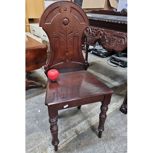 783 - Elegant carved wooden chair signed 