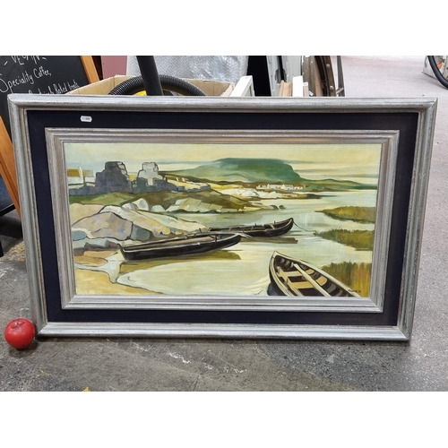 909 - Star Lot: A fabulous large original oil on board painting after renowned artist Cecil Maguire. Featu... 