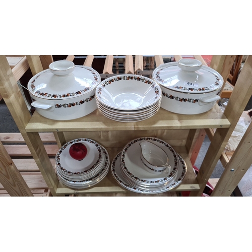 831 - Vintage Arklow dinnerware set, Republic of Ireland. Includes plates, bowls, cups, and serving pieces... 