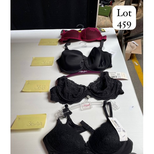 459 - A box containing Nine brand new bras, all with tags including brands such as Chantelle, Wonderbra an... 