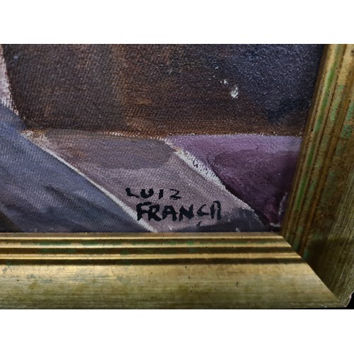 78 - Star Lot: Luiz Franca (b. 1953, Portuguese) An original 'Luiz Franca' oil on canvas painting. Featur... 