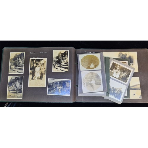 138 - A magnificent early 20th century circa. 1920s filled photo album of families, friends and French sce... 