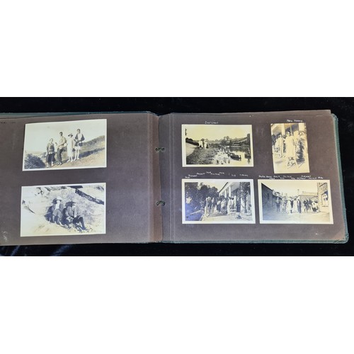 138 - A magnificent early 20th century circa. 1920s filled photo album of families, friends and French sce... 