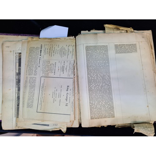 170 - An antique scrap book containing newspaper cuttings dating to 1916. Very intriguing full of Irish hi... 