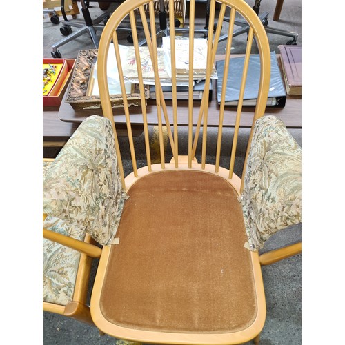 500 - Star Lot : A fabulous original Ercol mid century furniture suite. Includes two seater sofa, armchair... 