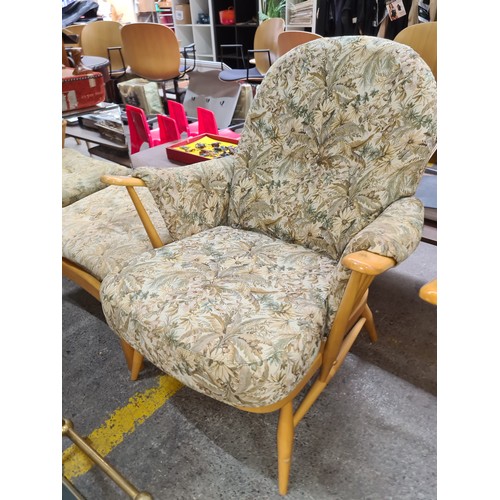 500 - Star Lot : A fabulous original Ercol mid century furniture suite. Includes two seater sofa, armchair... 