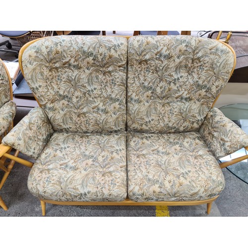 500 - Star Lot : A fabulous original Ercol mid century furniture suite. Includes two seater sofa, armchair... 