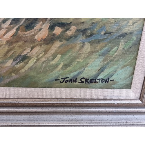 910 - Star Lot: A large original oil on canvas painting titled ' Stacking Turf' after well known artist Jo... 