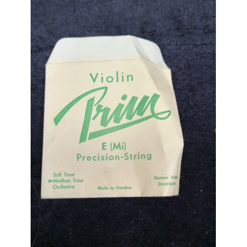 995 - A Swedish made Prim E (mi ) Precision-String violin in medium tone. In original carry case