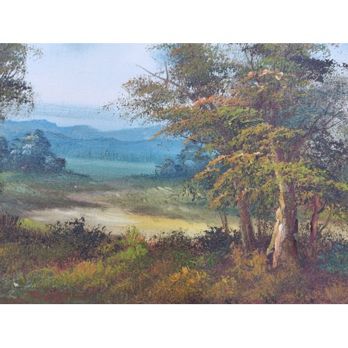 70 - Star Lot: Two original large serene oil on canvas painting. Features picturesque landscape scenes in... 