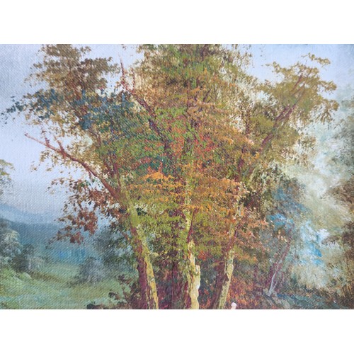 70 - Star Lot: Two original large serene oil on canvas painting. Features picturesque landscape scenes in... 