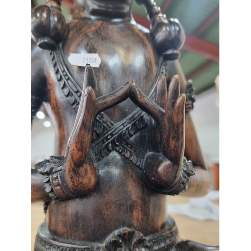 180 - Star Lot : A magnificent very large hand carved rosewood Tibetan Buddhist. This is an impressive hea... 