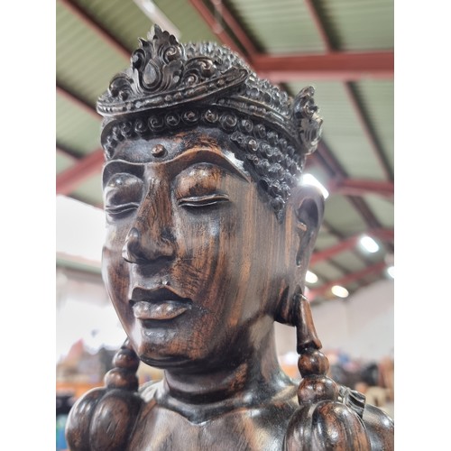180 - Star Lot : A magnificent very large hand carved rosewood Tibetan Buddhist. This is an impressive hea... 