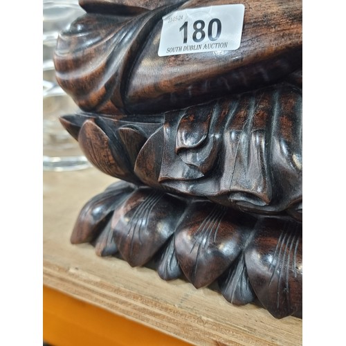 180 - Star Lot : A magnificent very large hand carved rosewood Tibetan Buddhist. This is an impressive hea... 