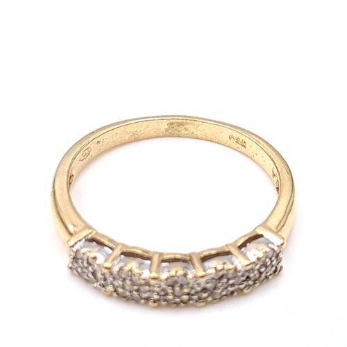 11 - Star Lot : A most attractive 18 carat gold (750) diamond set half eternity ring. Ring size - O. Weig... 