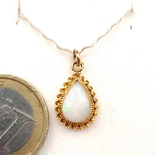 30 - A large beautiful fire opal stone pendant. Weight - 1.18 grams. As per photographed. Boxed.