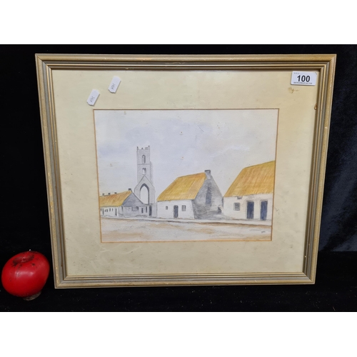 100 - An interesting watercolour on paper painting titled 'Magdelene Tower, Drogheda'. Features the titula... 