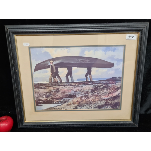 112 - A quality print of an original John Skelton painting titled 'The Big Currach'. Features men of Aran ... 