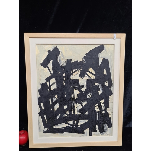 114 - Star Lot: A fabulous original abstract expressionist commercial paint on board painting after Franz ... 