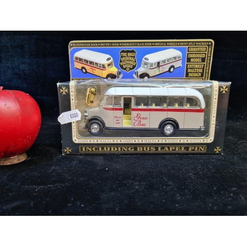 131 - A fabulous as new in box Leaf Ltd. Die-Cast metal replica of Gozo Malta's first built bus. Includes ... 