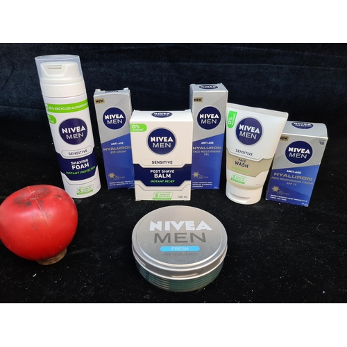 162 - A collection of brand new Nivea Men's Skincare including Face Wash, Hyalruron Eye Cream, Hyaluron Fa... 