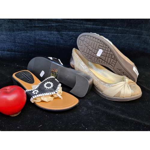 163 - Two pairs of stylish brand new ladies shoes including a pair of Montego Bay Club Sandals Size EU40 a... 