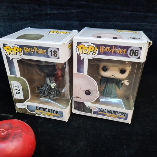 176 - Two Harry Potter Funko POP! models / vinyl figures of Lord Voldemort and Dementor.