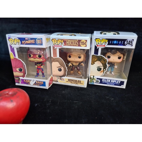 181 - Three fantastic Funko POP! television, movies and Marvel models including Hercules, Ellen Ripley and... 