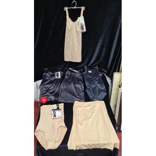 225 - Six pieces of  brand new with tags ladies shapewear. Including brands such as 'Miraclesuit' and Naom... 