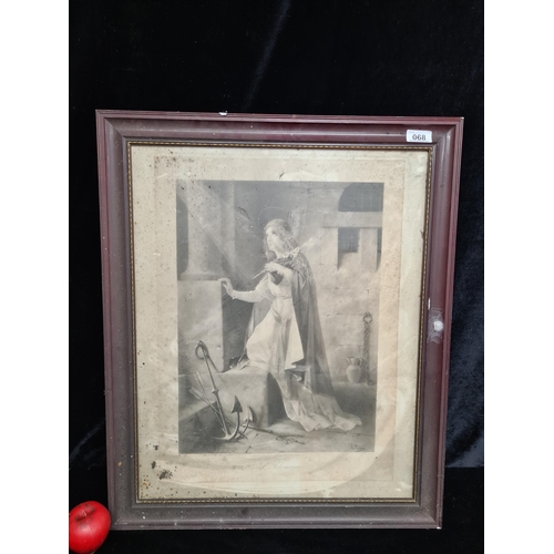 68 - A marvelous lithograph featuring Saint Filomena after an original painting by Luigi Crosio. Housed i... 