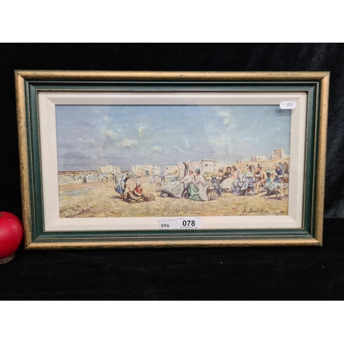 78 - Star Lot: An original oil on board painting after Francis Cristaux's painting titled 'Les cabines de... 