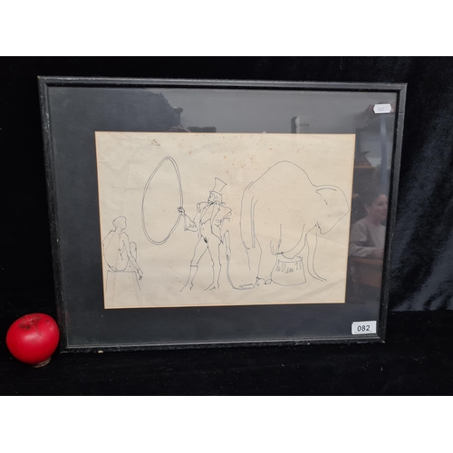 82 - Star Lot : A sweet ink on paper painting/ sketching dating to 1971  By Micheal Cullen Irish b 1946. ... 