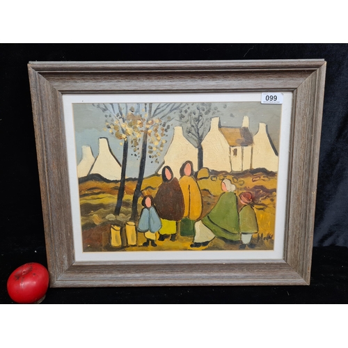 99 - Star Lot: A fabulous oil on board after a renowned Markey Robinson gouache on board painting titled ... 