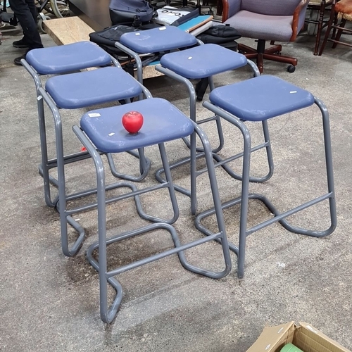 655 - Set of five KM Office Furniture Ltd. stools from Chesterfield, England. This model id the KM CLS Sto... 