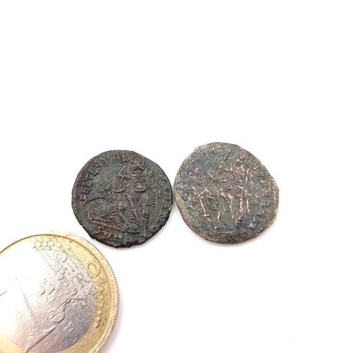 531 - Two roman coins in encapsulated containers. Good detail for the age 1600-2200 years old, great for r... 