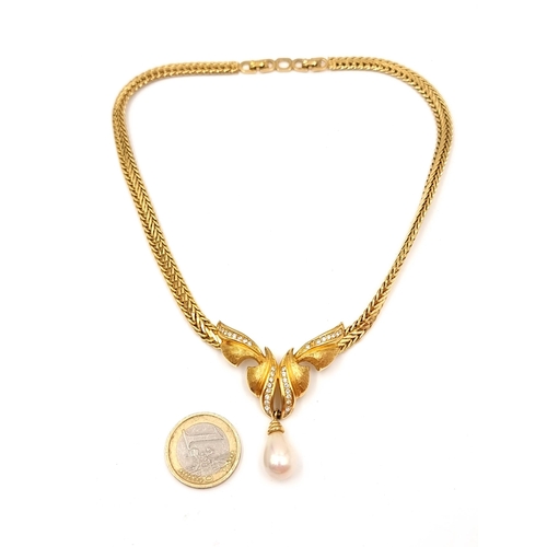 582 - Star lot : A lovely designer pretty drop pendant choker necklace by Christian Dior. Length - 36 cms.... 