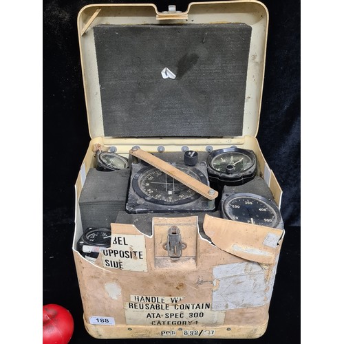 188 - A very interesting vintage aviation cluster in an original  box.  Possibly war time. My favourite th... 