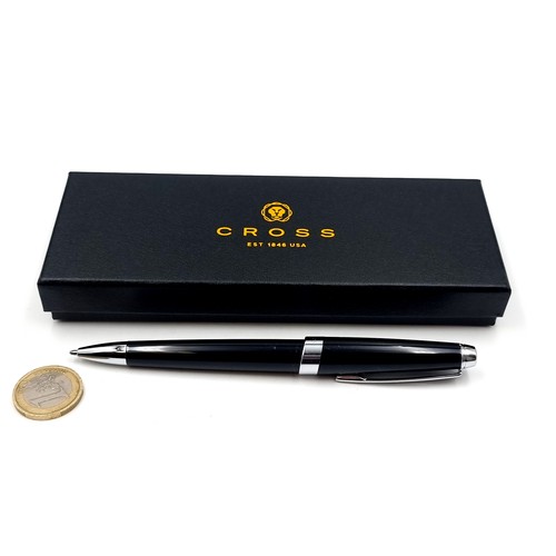 618 - A Cross Aventura Onyx black ball point pen in as new condition in original box.