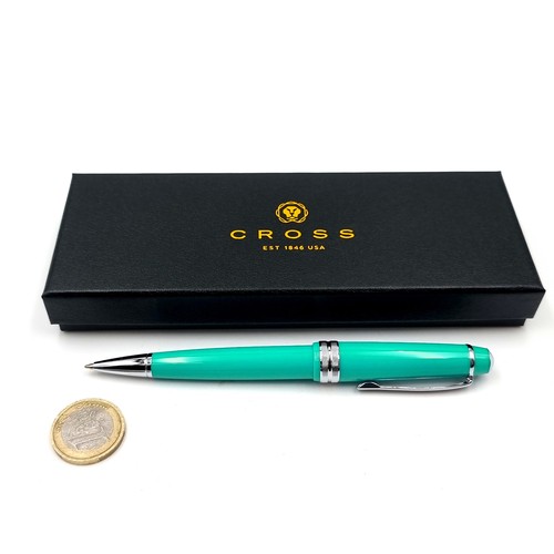 619 - A Cross Bailey light teal ball point pen in as new condition in original box.