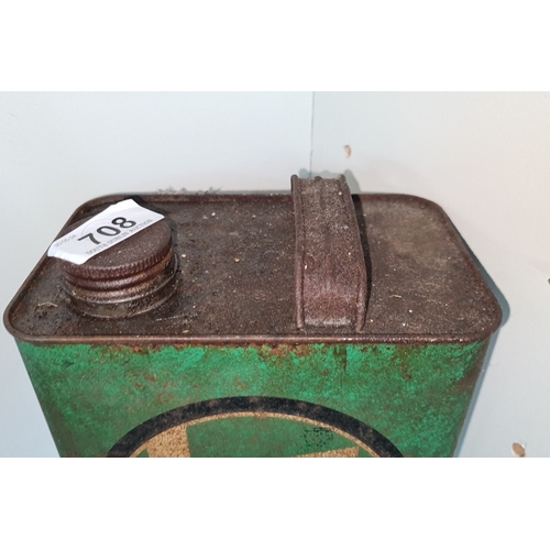 708 - An antique Castrol Motor Oil Can, XXL size. Features classic green and beige design with 