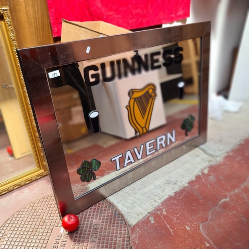 279 - A superb large Guinness advertising mirror featuring stained glass detail