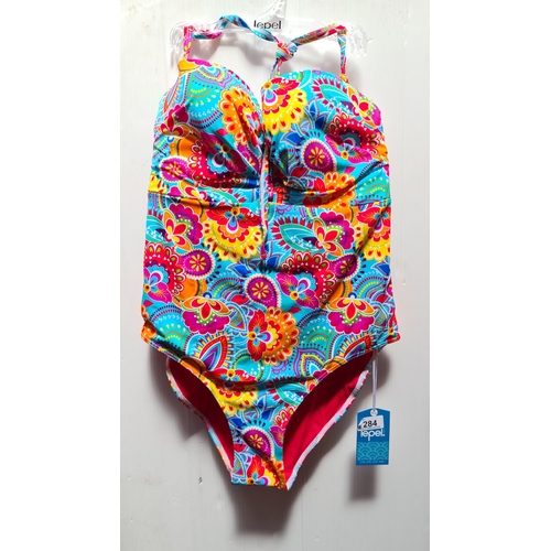 284 - A Lepel ' Fiesta' ladies swimsuit brand new with tags. UK size 34F featuring underwired and padded c... 