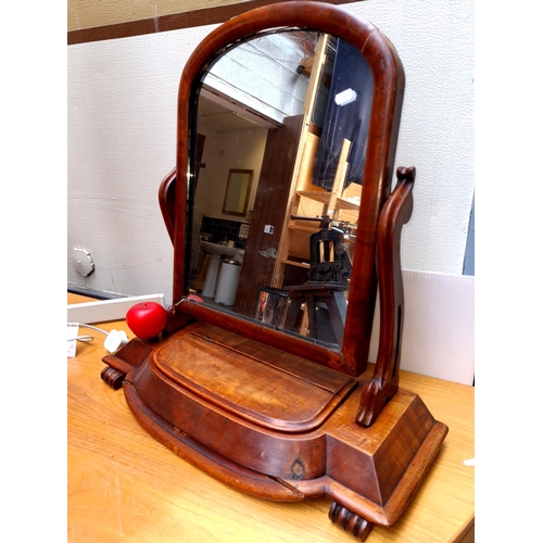 301 - Star Lot : A superb Victorian Irish red Mahogany  adjustable vanity mirror. Sat on claw feet and wit... 