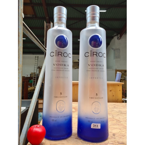 313 - Two very  large Ciroc Vodka 6 Litre display bottles.