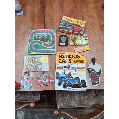 735 - A selection of vintage memorabilia including, A 1964 Dublin district Motor cycle club trophy , vinta... 