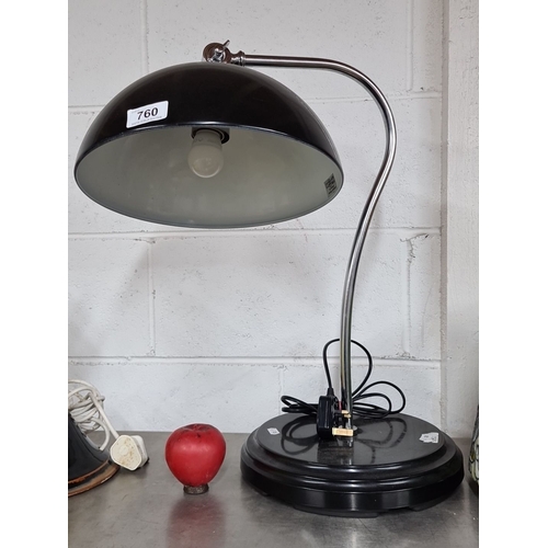 760 - A Homebase Industrial style Lamp, model number 76058. Features a sleek chrome arm and black shade, s... 